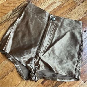 american apparel gold disco shorts